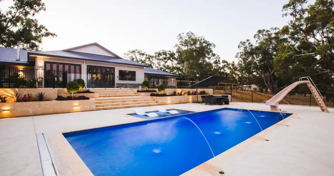 Aqua Technics fiberglass pool design installed by Heirloom Pools